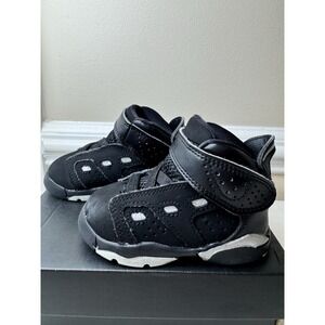 Jordan 6-17-23 TD Toddler Sneakers Black Metallic Silver DM1158-001 Size 5C